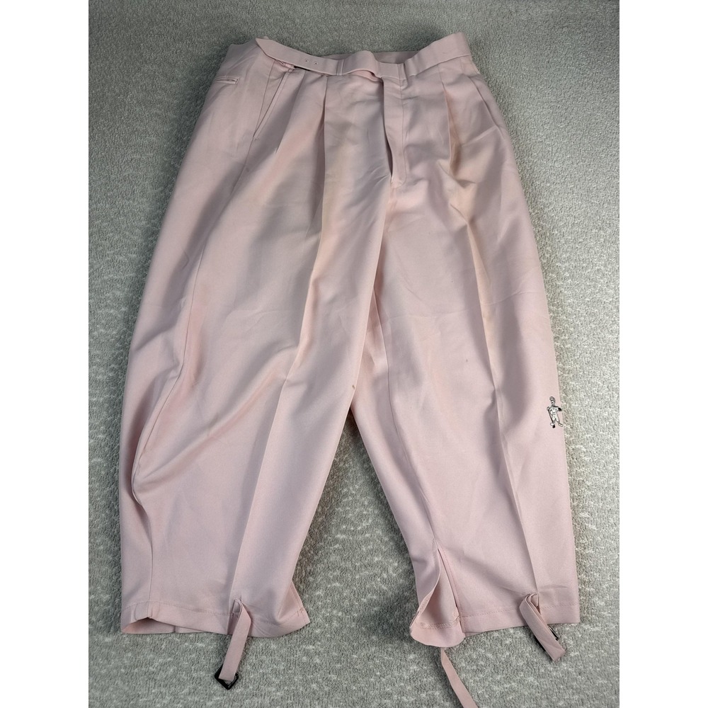 The Knicker Co Pants Mens 36 Pink Golf Knickers Pleated Capri Tapered Casual